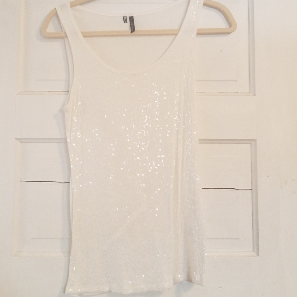 White sequined tank maurice's